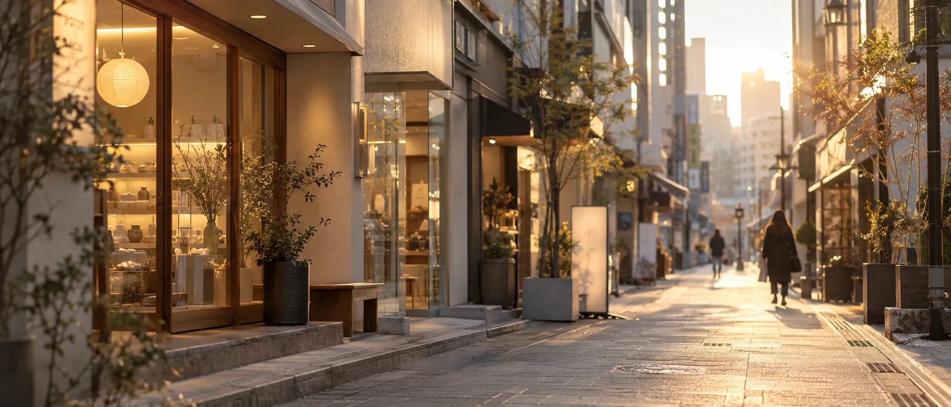 A street in Myeongdong, Seoul in the late afternoon